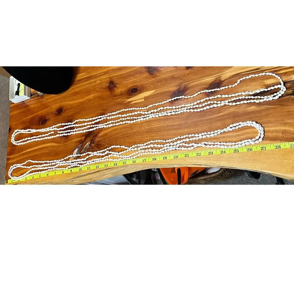 Vtg Lot 4 Hawaiian White Nassa Dove Tail Shell Lei‎ Necklaces Long Beach Aloha